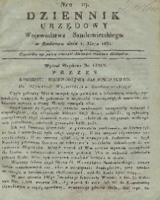 Dziennik Urzędowy Województwa Sandomierskiego, 1831, nr 19