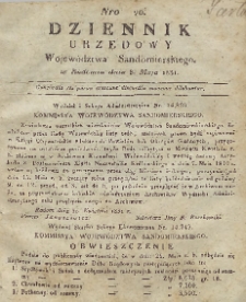 Dziennik Urzędowy Województwa Sandomierskiego, 1831, nr 20