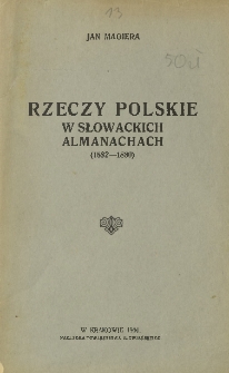 Rzeczy polskie w słowackich almanachach (1832-1880)