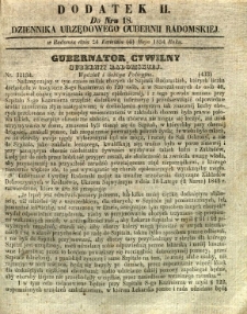 Dziennik Urzędowy Gubernii Radomskiej, 1854, nr 18, dod. II