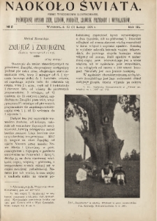 Naokoło Świata : pismo tygodniowe ilustrowane, poświęcone opisom ziem, lud&oacute;w, podr&oacute;ży, zjawisk przyrody i wynalazk&oacute;w, 1904, R. III, nr 8