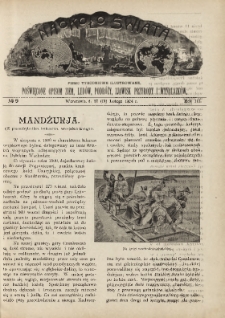 Naokoło Świata : pismo tygodniowe ilustrowane, poświęcone opisom ziem, ludów, podróży, zjawisk przyrody i wynalazków, 1904, R. III, nr 9