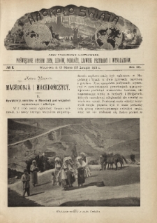 Naokoło Świata : pismo tygodniowe ilustrowane, poświęcone opisom ziem, ludów, podróży, zjawisk przyrody i wynalazków, 1904, R. III, nr 11