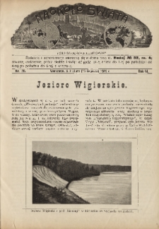 Naokoło Świata : pismo tygodniowe ilustrowane, poświęcone opisom ziem, ludów, podróży, zjawisk przyrody i wynalazków, 1904, R. III, nr 28