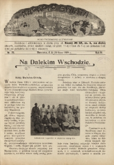 Naokoło Świata : pismo tygodniowe ilustrowane, poświęcone opisom ziem, ludów, podróży, zjawisk przyrody i wynalazków, 1904, R. III, nr 29