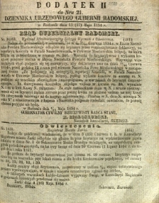 Dziennik Urzędowy Gubernii Radomskiej, 1854, nr 21, dod. II