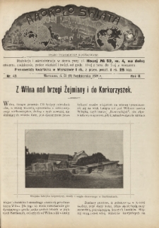 Naokoło Świata : pismo tygodniowe ilustrowane, poświęcone opisom ziem, ludów, podróży, zjawisk przyrody i wynalazków, 1904, R. III, nr 43