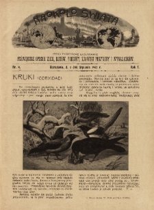 Naokoło Świata : pismo tygodniowe ilustrowane, poświęcone opisom ziem, ludów, podróży, zjawisk przyrody i wynalazków, 1902, R. I, nr 4