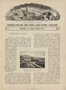 Naokoło Świata : pismo tygodniowe ilustrowane, poświęcone opisom ziem, ludów, podróży, zjawisk przyrody i wynalazków, 1902, R. I, nr 10