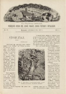 Naokoło Świata : pismo tygodniowe ilustrowane, poświęcone opisom ziem, ludów, podróży, zjawisk przyrody i wynalazków, 1902, R. I, nr 27