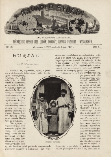 Naokoło Świata : pismo tygodniowe ilustrowane, poświęcone opisom ziem, ludów, podróży, zjawisk przyrody i wynalazków, 1902, R. I, nr 28