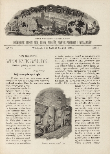 Naokoło Świata : pismo tygodniowe ilustrowane, poświęcone opisom ziem, ludów, podróży, zjawisk przyrody i wynalazków, 1902, R. I, nr 33