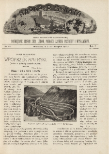Naokoło Świata : pismo tygodniowe ilustrowane, poświęcone opisom ziem, ludów, podróży, zjawisk przyrody i wynalazków, 1902, R. I, nr 36