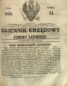 Dziennik Urzędowy Gubernii Radomskiej, 1854, nr 24