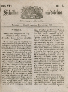 Szkółka niedzielna : pismo czasowe poświęcone włościanom,1842, R. 6, nr 6