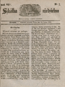 Szkółka niedzielna : pismo czasowe poświęcone włościanom,1842, R. 6, nr 7