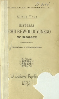 Historia ruchu rewolucyjnego w Rossji