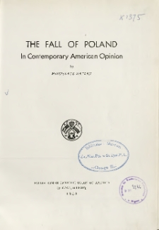 The fall of Poland in contemporary American opinion