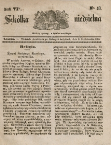 Szkółka niedzielna : pismo czasowe poświęcone włościanom,1842, R. 6, nr 40