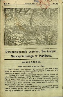 Brzask: Dwumiesięcznik uczennic Seminarium Nauczycielskiego w Mari&oacute;wce, 1927, R. 4, nr 12