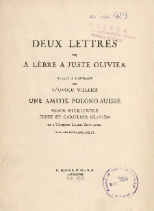 Deux lettres de A. Lèbre à Juste Olivier.