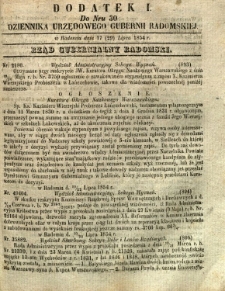 Dziennik Urzędowy Gubernii Radomskiej, 1854, nr 30, dod. I