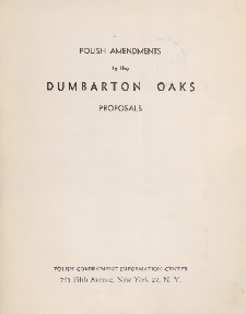 Polish amendments to the Dumbarton Oaks proposals