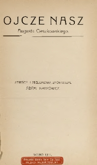 Ojcze nasz Augusta Cieszkowskiego