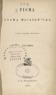 Pisma Adama Mickiewicza T. 3