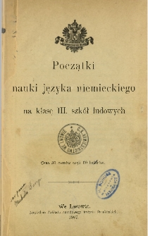 Początki nauki języka niemieckiego na klasę III. szkół ludowych