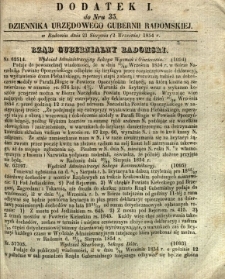 Dziennik Urzędowy Gubernii Radomskiej, 1854, nr 35, dod. I