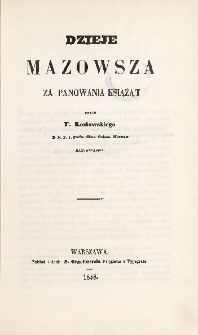 Dzieje Mazowsza za panowania książąt