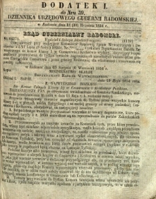 Dziennik Urzędowy Gubernii Radomskiej, 1854, nr 39, dod. I