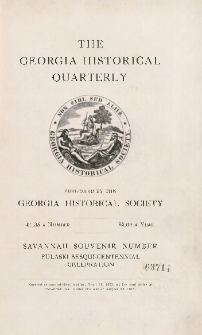 The Georgia historical quarterly, T. 13, nr. 3
