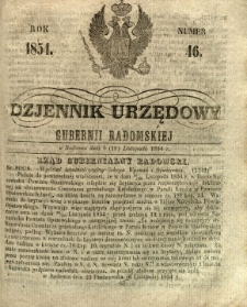 Dziennik Urzędowy Gubernii Radomskiej, 1854, nr 46