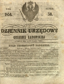 Dziennik Urzędowy Gubernii Radomskiej, 1854, nr 50