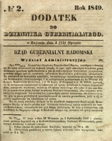 Dodatek do Dziennika Gubernialnego, 1849, nr 2