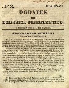 Dodatek do Dziennika Gubernialnego, 1849, nr 3