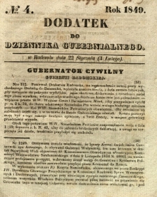 Dodatek do Dziennika Gubernialnego, 1849, nr 4
