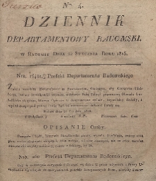 Dziennik Departamentowy Radomski, 1815, nr 4