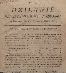 Dziennik Departamentowy Radomski, 1815, nr 5