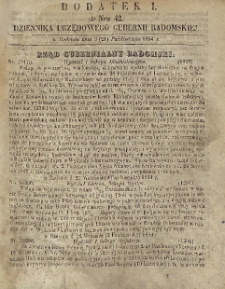 Dziennik Urzędowy Gubernii Radomskiej, 1854, nr 42, dod. I