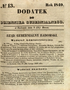 Dodatek do Dziennika Gubernialnego, 1849, nr 13