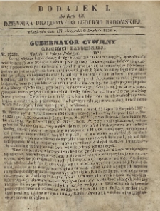 Dziennik Urzędowy Gubernii Radomskiej, 1854, nr 49, dod. I