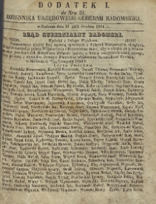 Dziennik Urzędowy Gubernii Radomskiej, 1854, nr 51, dod. I
