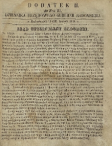 Dziennik Urzędowy Gubernii Radomskiej, 1854, nr 51, dod. II