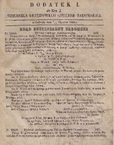 Dziennik Urzędowy Gubernii Radomskiej, 1856, nr 3, dod. I