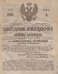 Dziennik Urzędowy Gubernii Radomskiej, 1856, nr 4