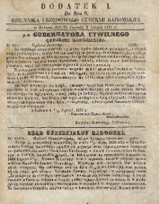 Dziennik Urzędowy Gubernii Radomskiej, 1856, nr 6, dod. I
