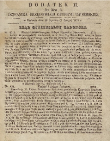 Dziennik Urzędowy Gubernii Radomskiej, 1856, nr 6, dod. II